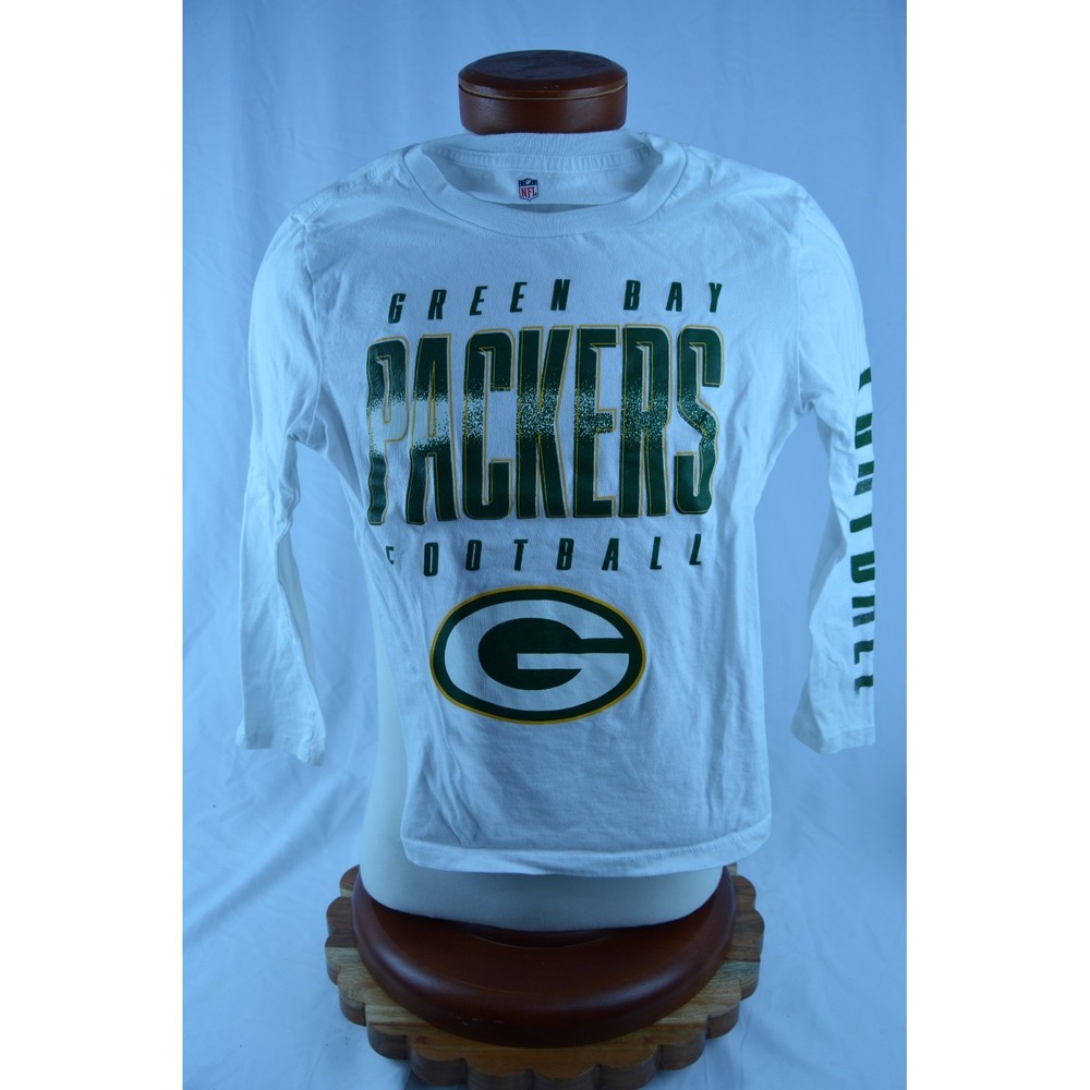 Green Bay Packers L/S NFL Cotton Shirt - Size Youth Small 8